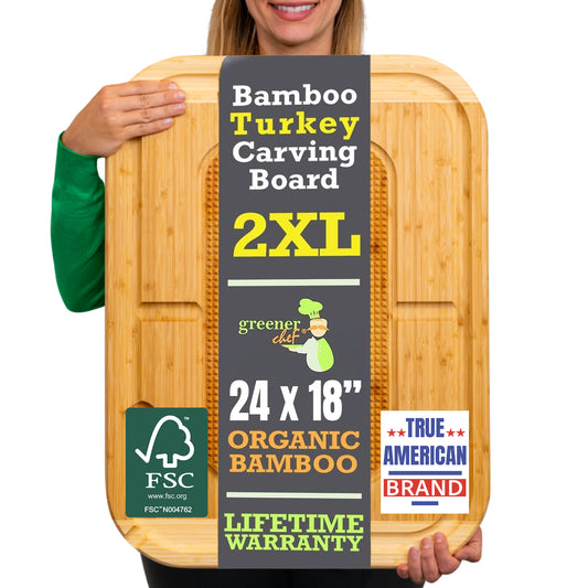 Greener Chef Bamboo Carving Board  - 2XL - 24" x 18"