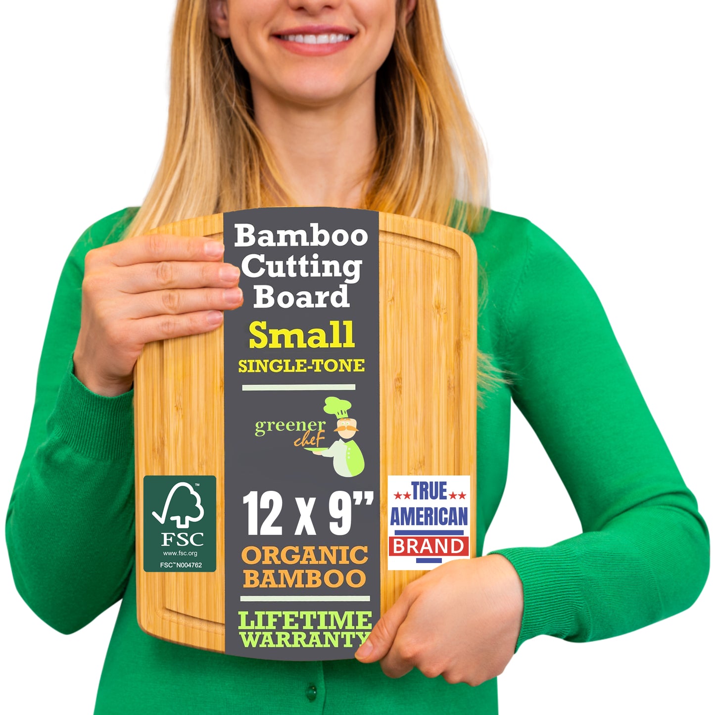 Greener Chef Bamboo Cutting Board - Single-Tone