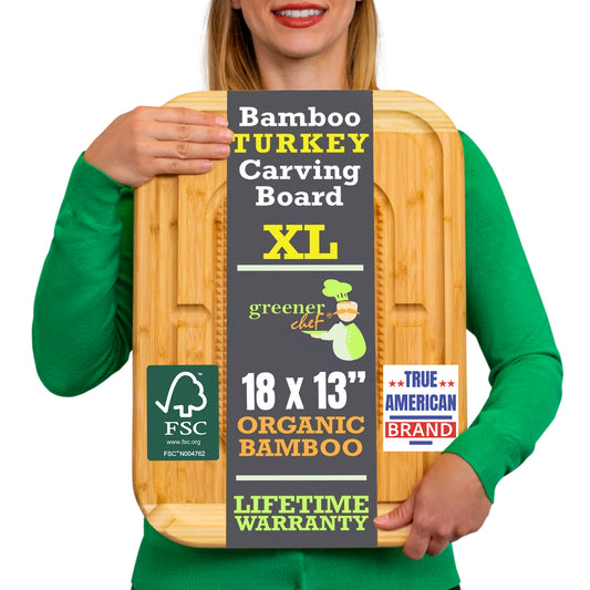 Greener Chef Bamboo Carving Board - XL - 18" x 13"