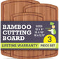 Greener Chef Bamboo Cutting Board Set of 3 - Carbonized Dark Brown