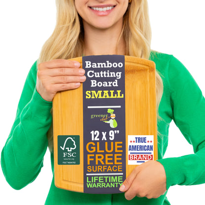 Greener Chef Bamboo Cutting Board - Glue-Free Surface 