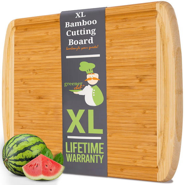 GREENER CHEF Extra Large Bamboo Cutting Board - Lifetime Replacement C -  Jolinne