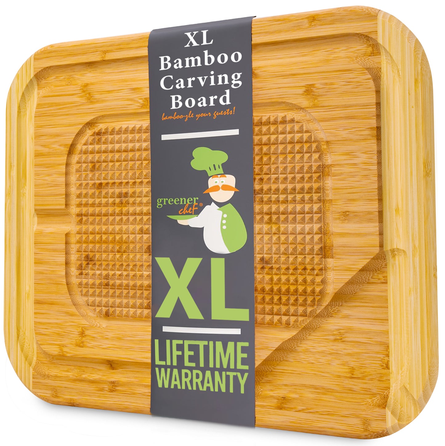 Extra Large Organic Bamboo Cutting Boards for Kitchen, XL Turkey Carvi –  Greener Chef ®