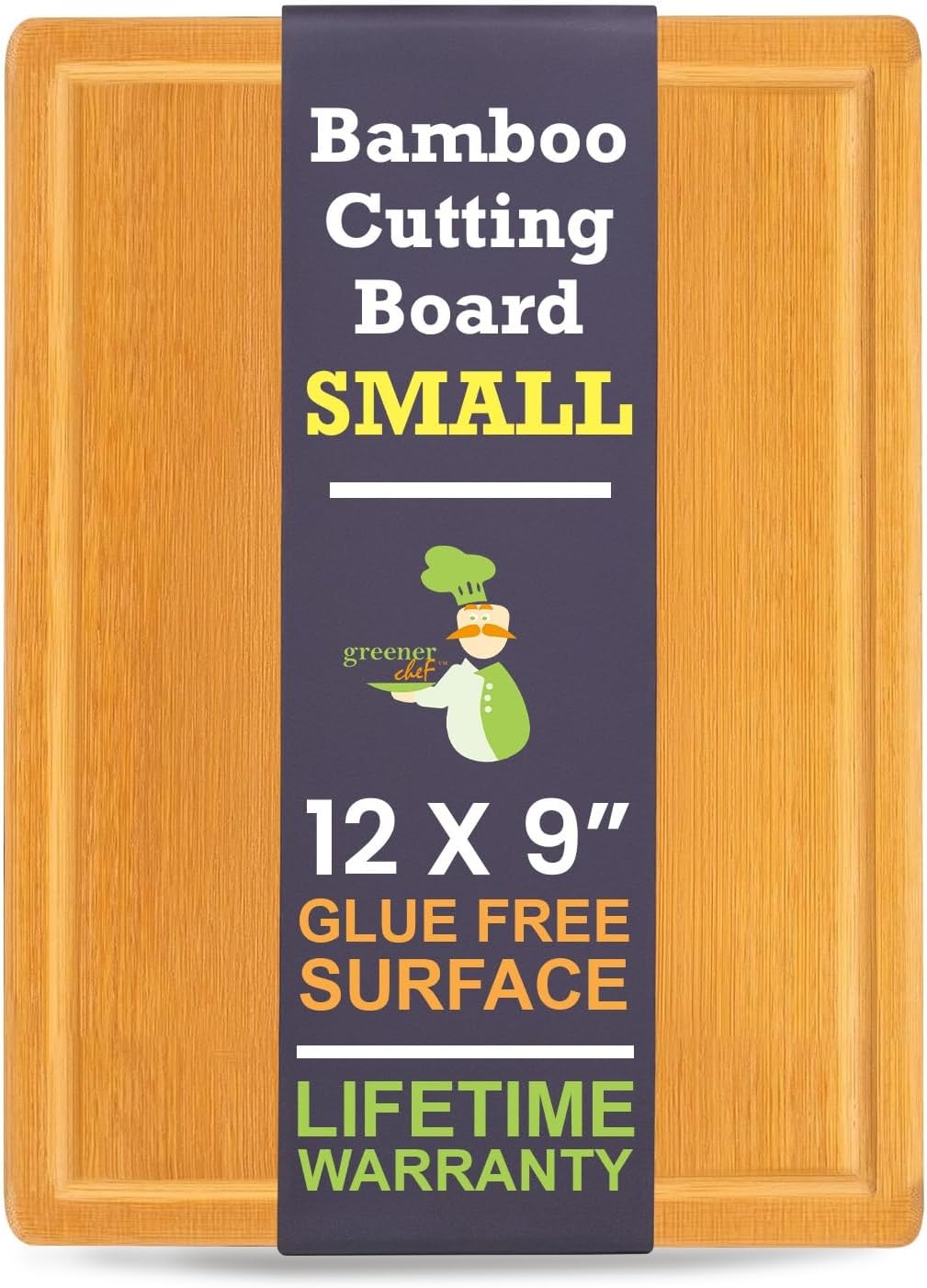 Greener Chef Bamboo Cutting Board - Glue-Free Surface - Rectangle